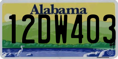 AL license plate 12DW403