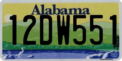 AL license plate 12DW551