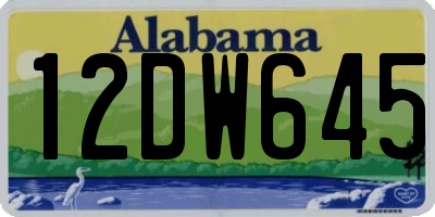 AL license plate 12DW645