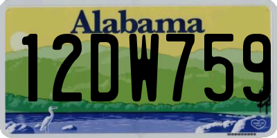 AL license plate 12DW759