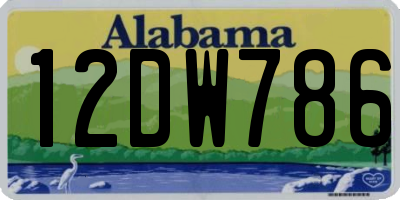 AL license plate 12DW786
