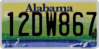 AL license plate 12DW867