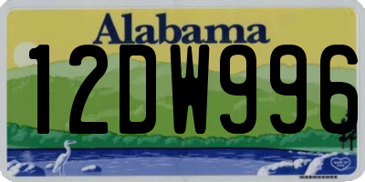 AL license plate 12DW996
