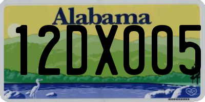 AL license plate 12DX005