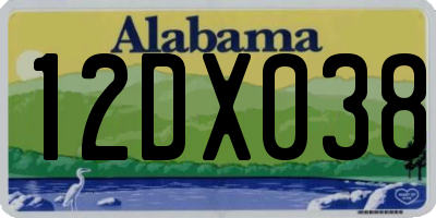 AL license plate 12DX038