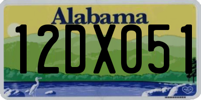 AL license plate 12DX051