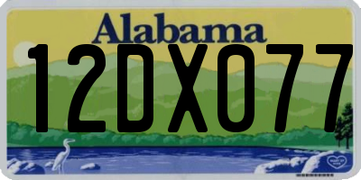 AL license plate 12DX077