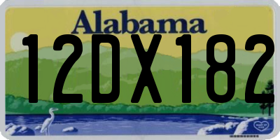 AL license plate 12DX182
