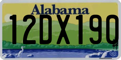 AL license plate 12DX190