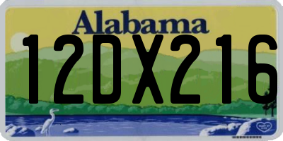 AL license plate 12DX216