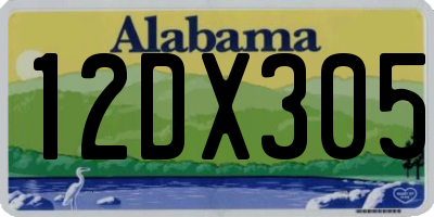AL license plate 12DX305