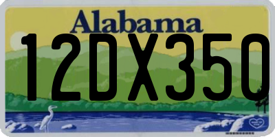 AL license plate 12DX350