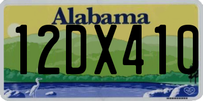 AL license plate 12DX410