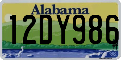 AL license plate 12DY986