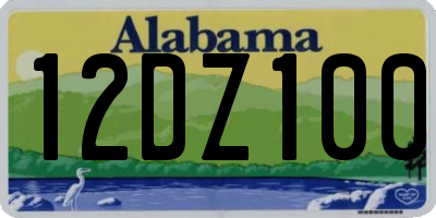 AL license plate 12DZ100