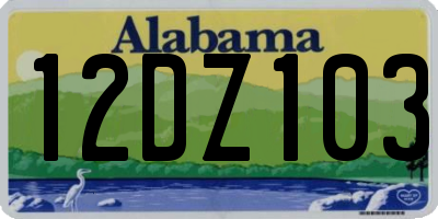 AL license plate 12DZ103