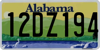 AL license plate 12DZ194