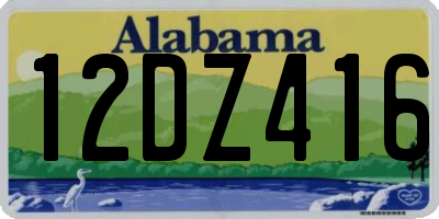 AL license plate 12DZ416