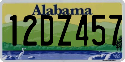 AL license plate 12DZ457