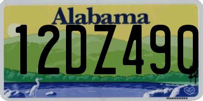 AL license plate 12DZ490