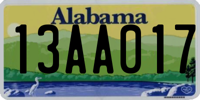 AL license plate 13AA017