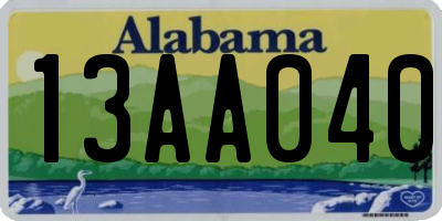 AL license plate 13AA040