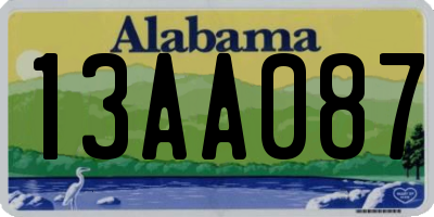AL license plate 13AA087