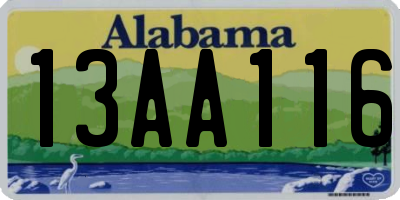 AL license plate 13AA116