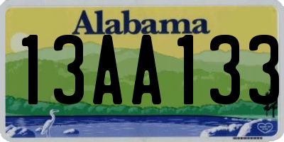 AL license plate 13AA133