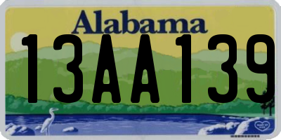 AL license plate 13AA139