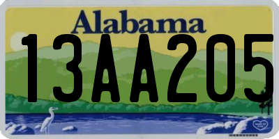AL license plate 13AA205