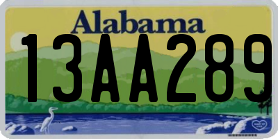 AL license plate 13AA289