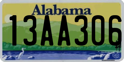 AL license plate 13AA306