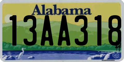 AL license plate 13AA318
