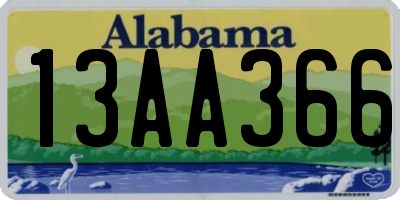 AL license plate 13AA366