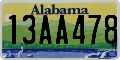 AL license plate 13AA478