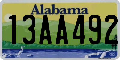 AL license plate 13AA492