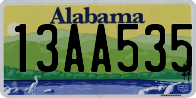 AL license plate 13AA535