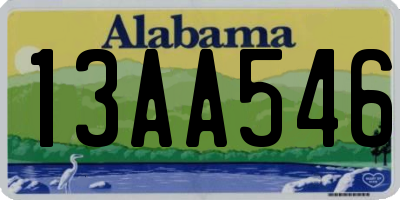 AL license plate 13AA546