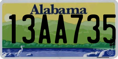 AL license plate 13AA735