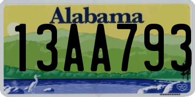 AL license plate 13AA793