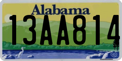AL license plate 13AA814
