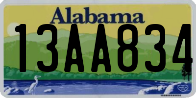 AL license plate 13AA834