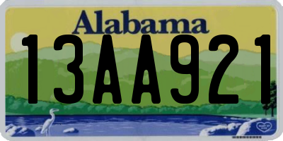 AL license plate 13AA921