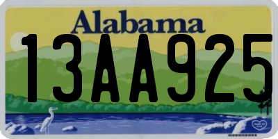 AL license plate 13AA925