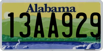 AL license plate 13AA929