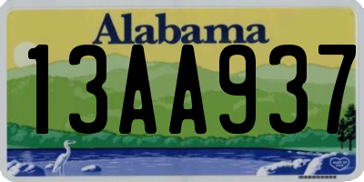 AL license plate 13AA937