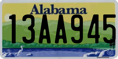 AL license plate 13AA945