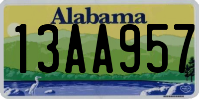 AL license plate 13AA957
