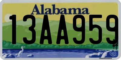 AL license plate 13AA959